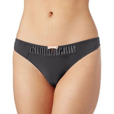 B by Ted Baker Grey pleated satin panel thong